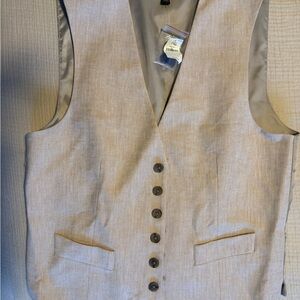 Mens Stylish Beige Button-Up Vest